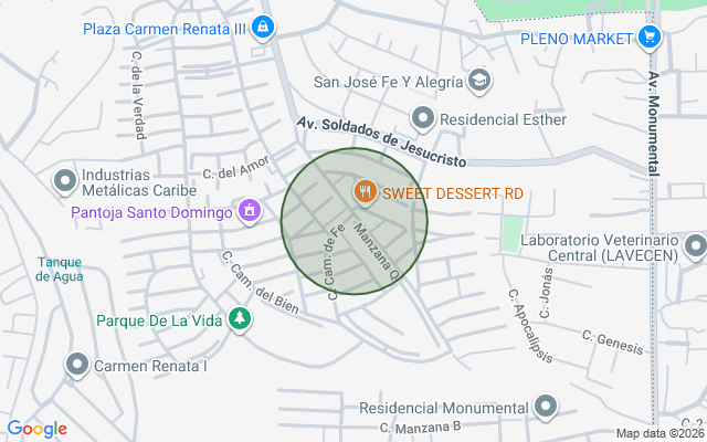 Mapa de Apartamento en Santo Domingo Oeste, Santo Domingo Oeste de 3 habitaciones con 2 baños y 2 parqueos en 4to nivel con 90 mts²