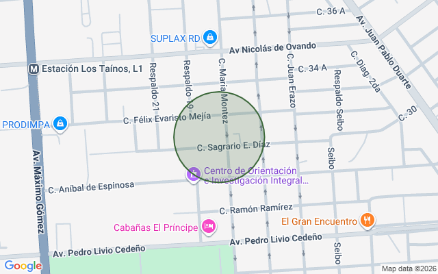 Mapa de Apartamento en Gazcue, Santo Domingo D.N. de 1 habitación con 1 baño y 1 parqueo en 3er nivel con 77 mts² con mantenimiento incluido