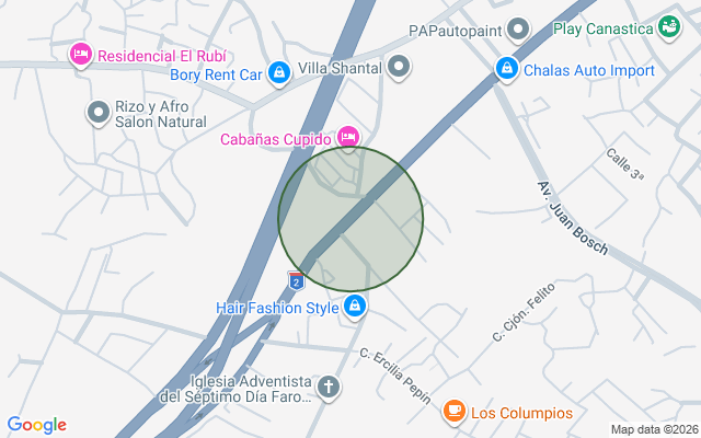 Mapa de Apartamento en Canastica O Paraíso, San Cristóbal en 3er nivel