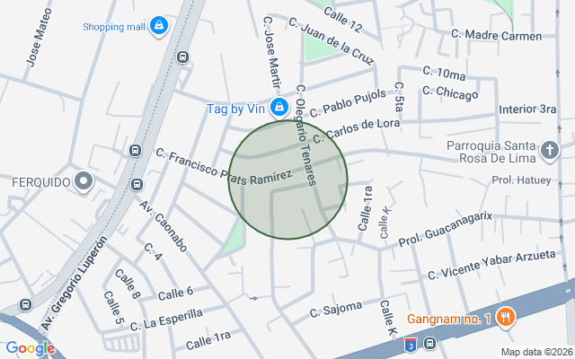 Mapa de Apartamento en Los Restauradores, Santo Domingo D.N. de 2 habitaciones con 2 baños y 2 parqueos en 4to nivel con 110 mts² con mantenimiento incluido
