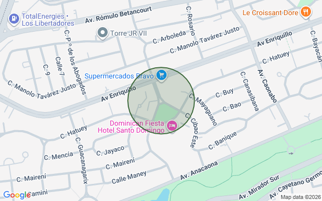 Mapa de Apartamento en Los Cacicazgos, Santo Domingo D.N. de 3 habitaciones con 3 baños y 4 parqueos en 22vo nivel con 416 mts²