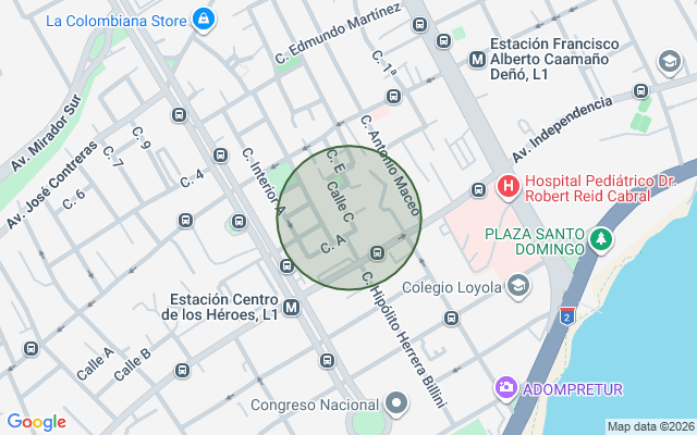 Mapa de Apartamento en Serrallés, Santo Domingo D.N. de 1 habitación con 2 baños y 1 parqueo con 87 mts² con mantenimiento incluido