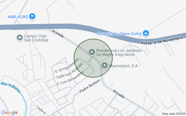 Mapa de Apartamento en Madre Vieja Norte, San Cristóbal de 3 habitaciones con 2 baños y 1 parqueo con 100 mts²