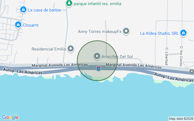 Mapa de Apartamento en Autopista Las Americas, Santo Domingo Este de 3 habitaciones con 2 baños y 1 parqueo en 3er nivel con 86 mts² con mantenimiento incluido
