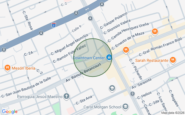 Mapa de Apartamento en Mirador Norte, Santo Domingo D.N. con 3 habitaciones, 3 baños, 2 parqueos en 5to nivel de 126 mts² con mantenimiento incluido