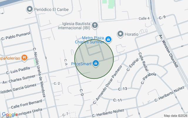 Mapa de Apartamento en Los Prados, Santo Domingo D.N. con 1 habitación, 1 baño, 1 parqueo de 60 mts² con mantenimiento incluido