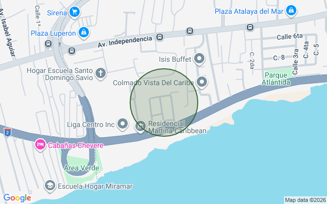 Mapa de Apartamento en Honduras Del Oeste, Santo Domingo D.N. con 3 habitaciones, 2 baños, 2 parqueos en 3er nivel
