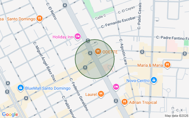 Mapa de Apartamento en Piantini, Santo Domingo D.N. de 1 habitación con 1 baño y 1 parqueo en 8vo nivel con 55 mts² con mantenimiento incluido