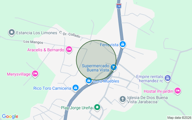 Mapa de Villa en Mata De Plátano, Jarabacoa de 4 habitaciones con 4 baños y 4 parqueos de 2 niveles con 6229 mts²