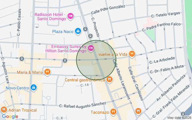Mapa de Apartamento en Ensanche Naco, Santo Domingo D.N. de 2 habitaciones con 2 baños y 1 parqueo en 14vo nivel con 82 mts²