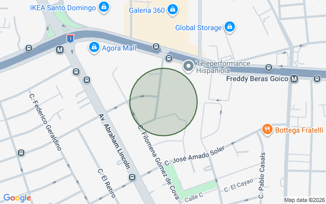 Mapa de Apartamento en Ensanche Serralles, Santo Domingo D.N. de 1 habitación con 1 baño y 1 parqueo en 11vo nivel con 60 mts²