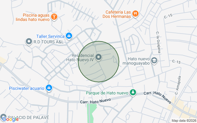 Mapa de Apartamento en Hato Nuevo, Santo Domingo Oeste de 2 habitaciones con 1 baño y 1 parqueo