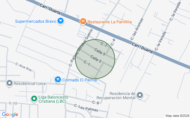 Mapa de Apartamento en Los Laureles, Santiago de 3 habitaciones con 2 baños y 2 parqueos en 4to nivel con mantenimiento incluido