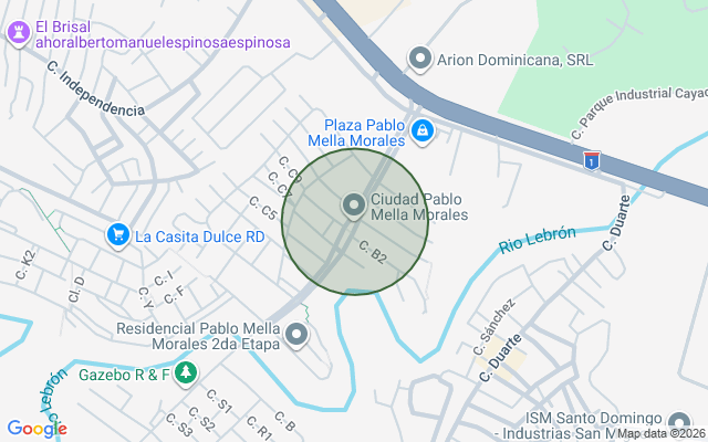 Mapa de Apartamento en La Guáyiga, Pedro Brand de 3 habitaciones con 2 baños y 2 parqueos en 2do nivel con 83 mts² con mantenimiento incluido