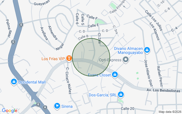 Mapa de Apartamento en Los Alamos / Alameda, Santo Domingo Oeste de 2 habitaciones con 2 baños y 1 parqueo en 1er nivel con 100 mts² con mantenimiento incluido