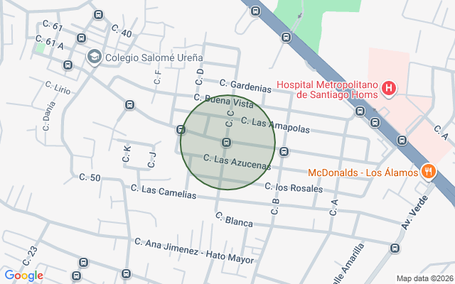 Mapa de Apartamento en Los Alamos, Santiago con 3 habitaciones, 2 baños, 2 parqueos en 2do nivel de 119 mts²