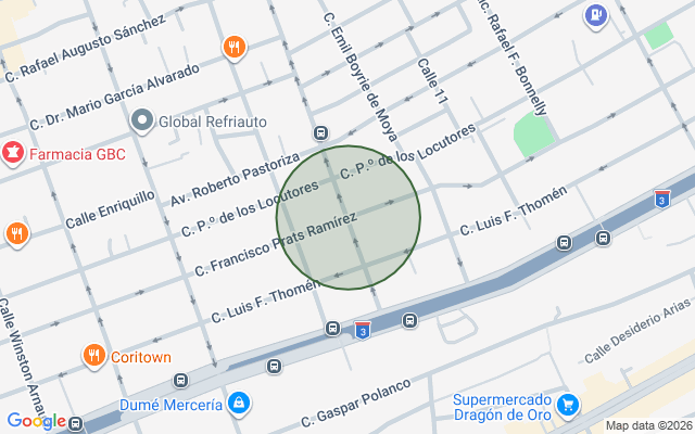 Mapa de Apartamento en Evaristo Morales, Santo Domingo D.N. con 2 habitaciones, 3 baños, 3 parqueos en 10mo nivel de 250 mts² con mantenimiento incluido