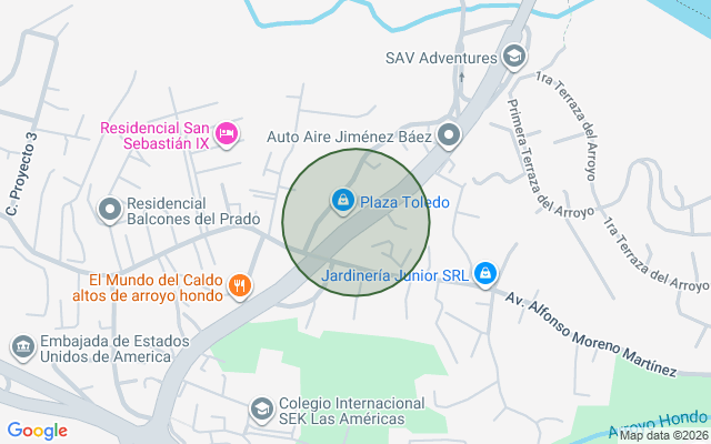 Mapa de Apartamento en Colinas del Arroyo 2, Santo Domingo Norte con 3 habitaciones, 2 baños, 1 parqueo de 68 mts² con mantenimiento incluido
