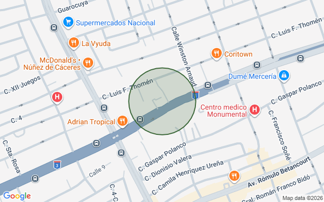 Mapa de Local comercial en El Millón, Santo Domingo D.N. con 2 baños en 3er nivel de 3 mts² con mantenimiento incluido