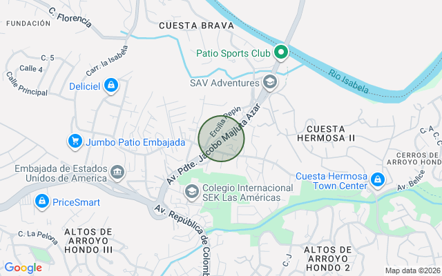 Mapa de Casa en Jacobo Majluta, Santo Domingo Norte con 3 habitaciones, 2 baños, 2 parqueos de 2 niveles de 98 mts²