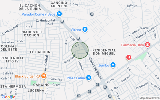 Mapa de Apartamento en Cancino, Santo Domingo Este con 3 habitaciones, 2 baños, 1 parqueo en 3er nivel con mantenimiento incluido