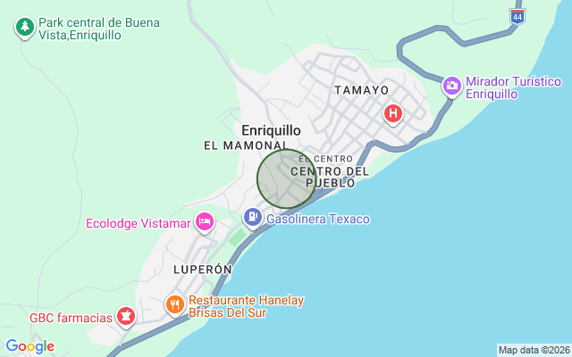 Mapa de Apartamento en Centro Del Pueblo, Enriquillo con 1 habitación, 1 baño en 2do nivel con mantenimiento incluido