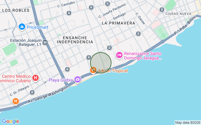 Mapa de Apartamento en Gazcue, Santo Domingo D.N. con 3 habitaciones, 2 baños, 2 parqueos en 4to nivel de 103 mts² con mantenimiento incluido
