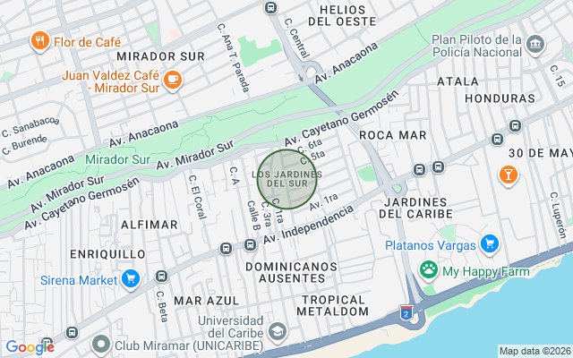 Mapa de Apartamento en Jardines Del Sur I Y II, Santo Domingo D.N. con 3 habitaciones, 2 baños en 5to nivel