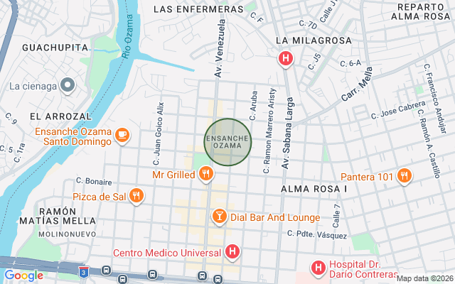 Mapa de Local comercial en Ensanche Ozama, Santo Domingo Este de 180 mts²