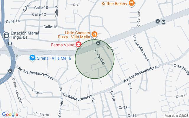 Mapa de Apartamento en Villa Del Norte O Campechito I, Santo Domingo Norte con 1 habitación, 1 baño de 33 mts² con mantenimiento incluido