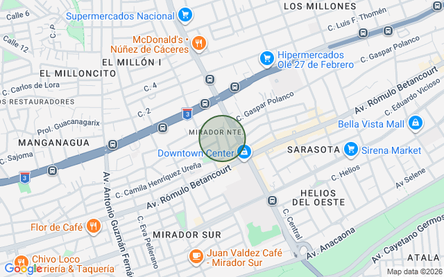 Mapa de Apartamento en Mirador Norte, Santo Domingo D.N. con 3 habitaciones, 3 baños, 2 parqueos de 153 mts²