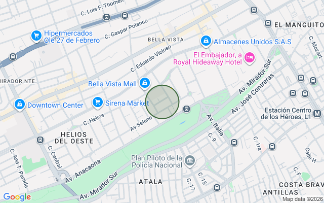Mapa de Habitación en Bella Vista, Santo Domingo D.N. de 21 mts² con mantenimiento incluido
