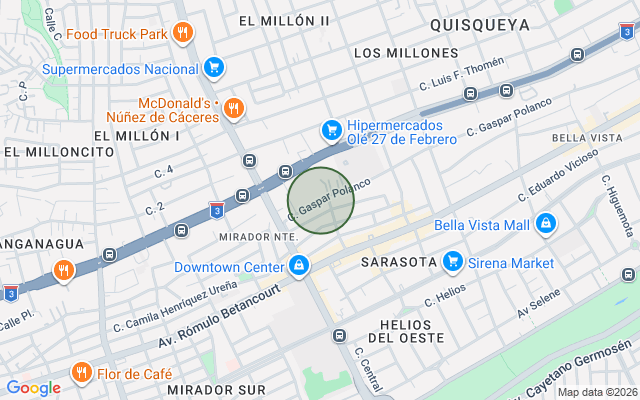 Mapa de Apartamento en Bella Vista, Santo Domingo D.N. con 2 habitaciones, 2 baños, 2 parqueos de 118 mts² con mantenimiento incluido