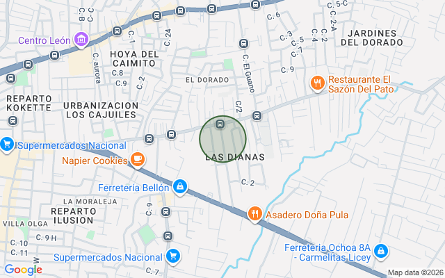 Mapa de Apartamento en Don Pedro, Santiago con 3 habitaciones, 2 baños, 1 parqueo en 1er nivel de 100 mts²