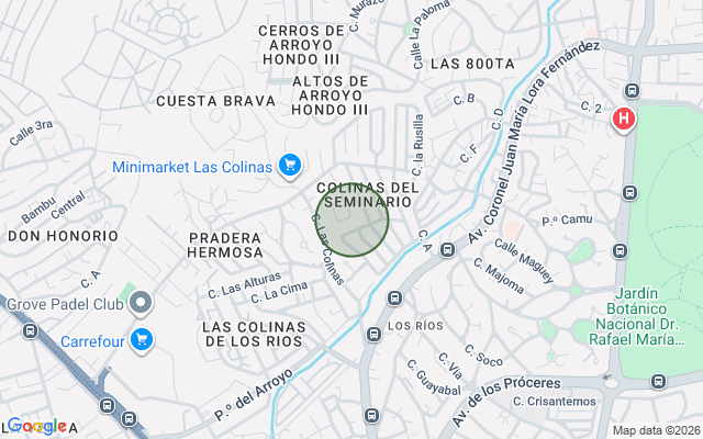 Mapa de Apartamento en Colinas Del Seminario, Santo Domingo D.N. con 2 habitaciones, 2 baños, 2 parqueos de 122 mts² con mantenimiento incluido