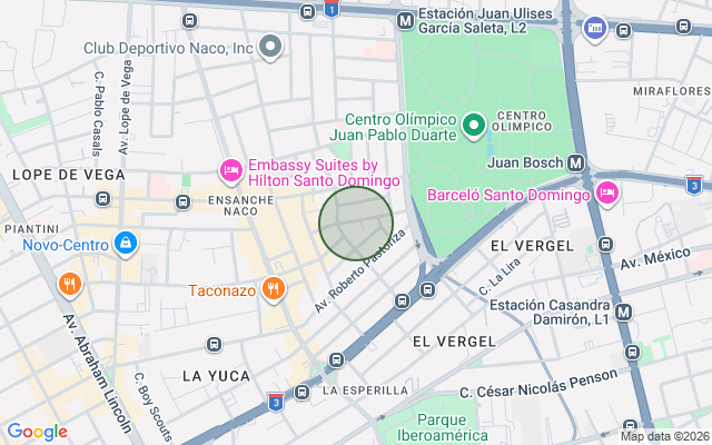 Mapa de Apartamento en Ensanche Naco, Santo Domingo D.N. con 3 habitaciones, 3 baños, 2 parqueos de 250 mts²
