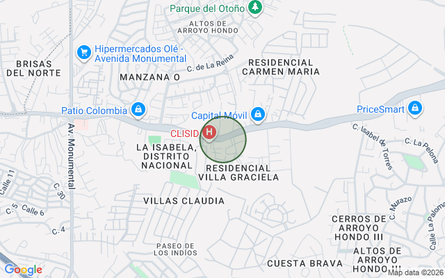 Mapa de Apartamento en Altos de Arroyo Hondo III, Santo Domingo D.N. con 5 parqueos en 1er nivel de 125 mts² con mantenimiento incluido