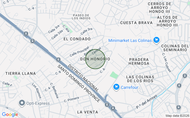 Mapa de Apartamento en Don Honorio, Santo Domingo D.N. con 3 habitaciones, 3 baños, 2 parqueos en 2do nivel de 158 mts² con mantenimiento incluido