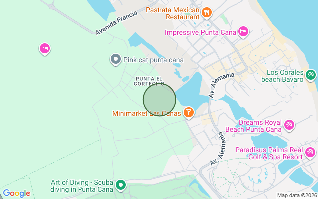 Mapa de Apartamento en LOS CORALES, Bávaro con 1 habitación, 1 baño, 1 parqueo en 4to nivel de 52 mts² con mantenimiento incluido
