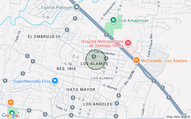 Mapa de Penthouse en Los Alamos, Santiago con 4 habitaciones, 4 baños, 2 parqueos en 3er nivel de 224 mts²