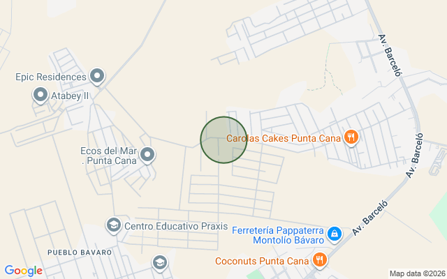 Mapa de Apartamento en Brisas de Punta Cana, Bávaro con 2 habitaciones, 2 baños, 1 parqueo en 4to nivel de 85 mts²