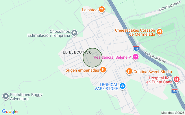Mapa de Casa en El Ejecutivo, Bávaro con 4 habitaciones, 4 baños con mantenimiento incluido
