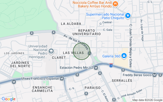 Mapa de Apartamento en Las Villas, Santo Domingo D.N. con 1 habitación, 1 baño, 1 parqueo de 120 mts²