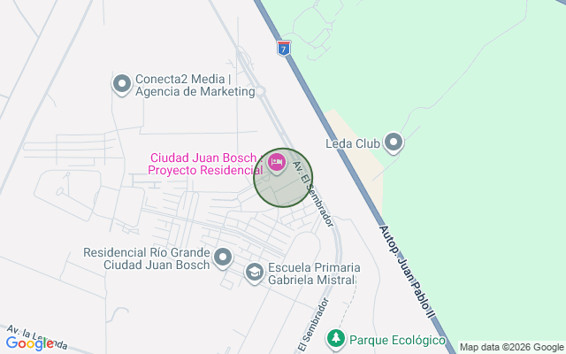 Mapa de Apartamento en Av. Ecológica, Santo Domingo Este con 3 habitaciones, 1 baño, 1 parqueo en 2do nivel con mantenimiento incluido