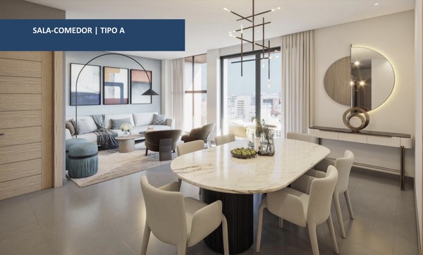 Apartamento en Ensanche Naco, Santo Domingo D.N. de 1 habitación con 1 baño y 1 parqueo en 11vo nivel de 60 mts² - Imagen 4