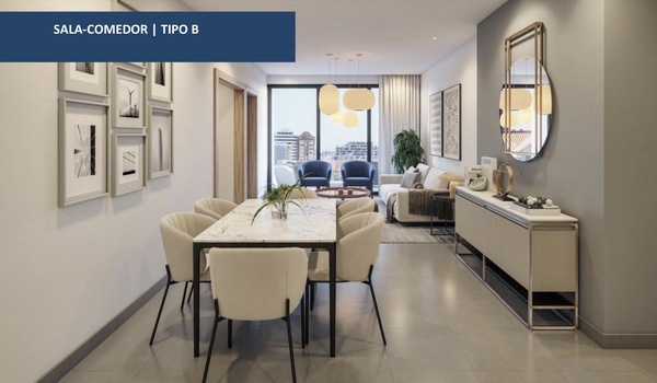 Apartamento en Ensanche Serralles, Santo Domingo D.N. de 1 habitación con 1 baño y 1 parqueo en 11vo nivel con 60 mts² - Imagen 2