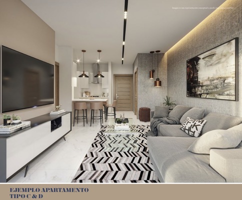 Apartamento en Ensanche Naco, Santo Domingo D.N. de 1 habitación con 1 baño y 1 parqueo en 10mo nivel con 50 mts² - Imagen 3